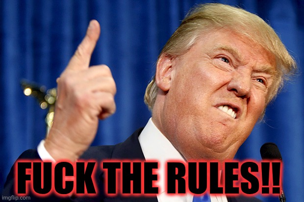 Donald Trump | FUCK THE RULES!! | image tagged in donald trump | made w/ Imgflip meme maker