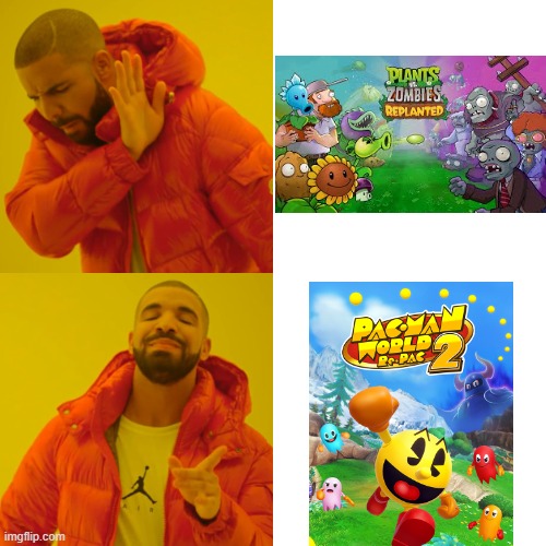 Drake Hotline Bling | image tagged in memes,drake hotline bling,nintendo,pac man,plants vs zombies | made w/ Imgflip meme maker