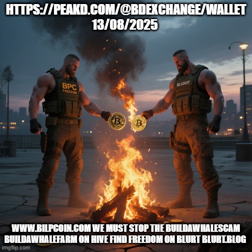 HTTPS://PEAKD.COM/@BDEXCHANGE/WALLET 13/08/2025; WWW.BILPCOIN.COM WE MUST STOP THE BUILDAWHALESCAM BUILDAWHALEFARM ON HIVE FIND FREEDOM ON BLURT BLURT.BLOG | made w/ Imgflip meme maker
