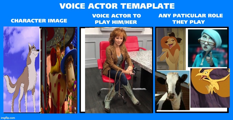 Reba McEntire 6 Characters | image tagged in reba mcentire | made w/ Imgflip meme maker