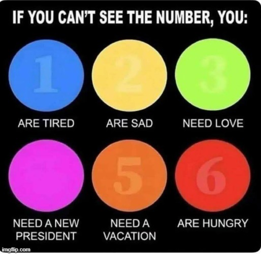 Can you read the numbers inside the colored circles & what that means.  - funny - | image tagged in funny,play on words,words,colors,humor,political | made w/ Imgflip meme maker