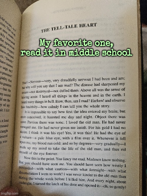 My favorite one, read it in middle school | made w/ Imgflip meme maker