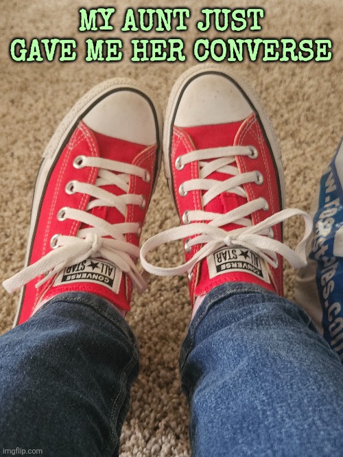 MY AUNT JUST GAVE ME HER CONVERSE | made w/ Imgflip meme maker