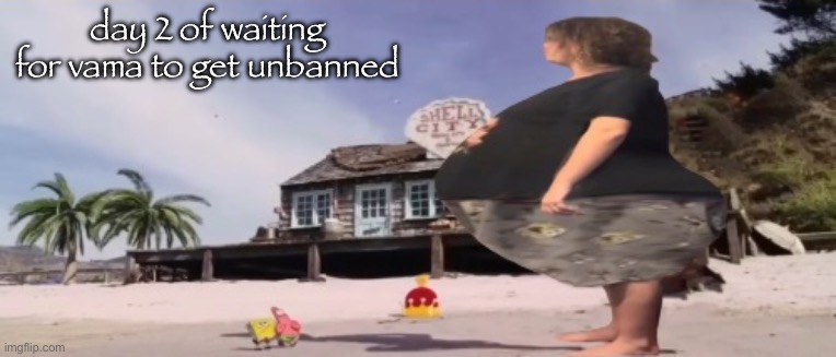 wide load | day 2 of waiting for vama to get unbanned | image tagged in wide load | made w/ Imgflip meme maker