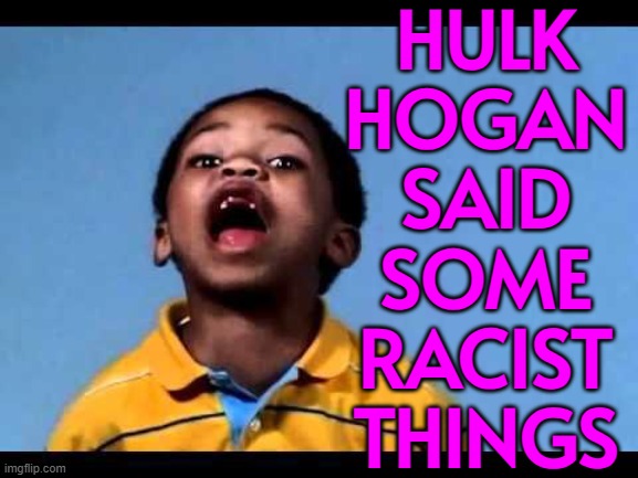 Vince McMahon claims Hulk Hogan ‘wasn’t racist’ | HULK
HOGAN
SAID
SOME
RACIST
THINGS | image tagged in that's racist 2,hulk hogan,wrestling,sports,no racism,not racist | made w/ Imgflip meme maker