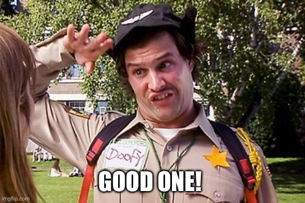 Special Officer Doofy | GOOD ONE! | image tagged in special officer doofy | made w/ Imgflip meme maker