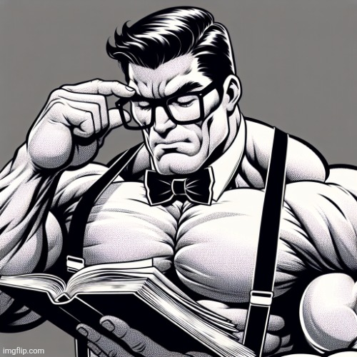 gigachad the meme being a nerd | image tagged in gigachad the meme being a nerd | made w/ Imgflip meme maker