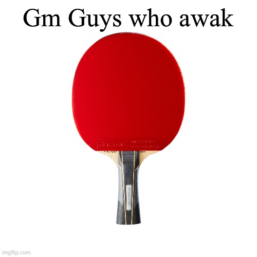 Ping pong | Gm Guys who awak | image tagged in ping pong | made w/ Imgflip meme maker
