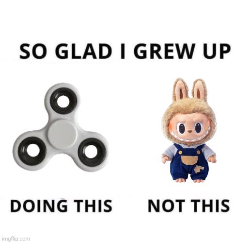So glad I grew up doing this | image tagged in so glad i grew up doing this,fidget spinner,labubu,toys,memes,so true memes | made w/ Imgflip meme maker