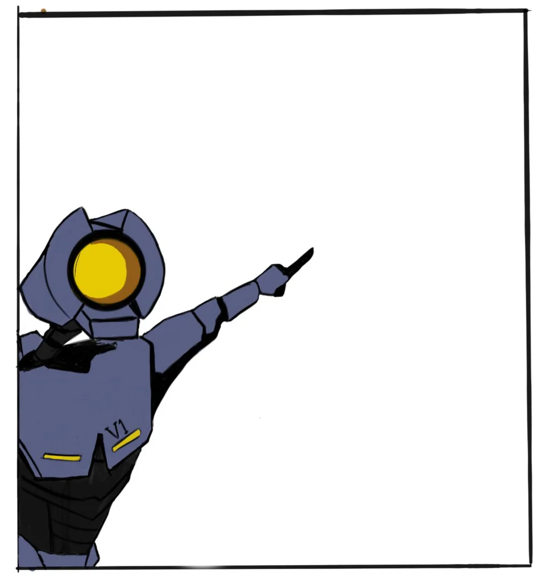V1 pointing Blank Meme Template