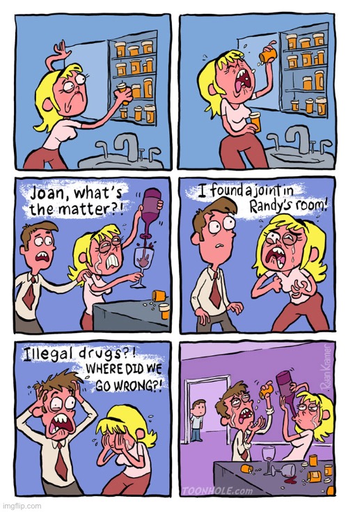 Toonhole  | image tagged in comics,toonhole,parents,son,drugs,hypocrites | made w/ Imgflip meme maker