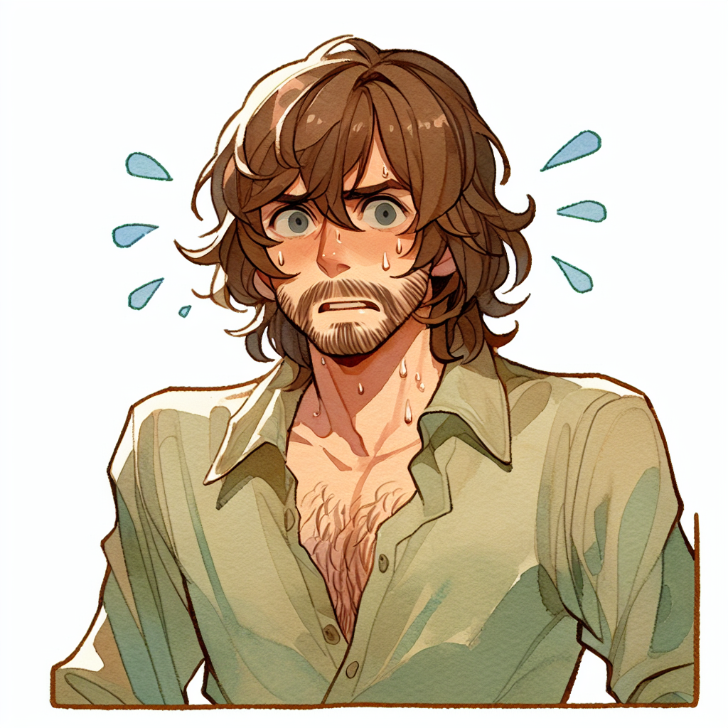 Anime Shaggy Nervous and Angry Blank Meme Template