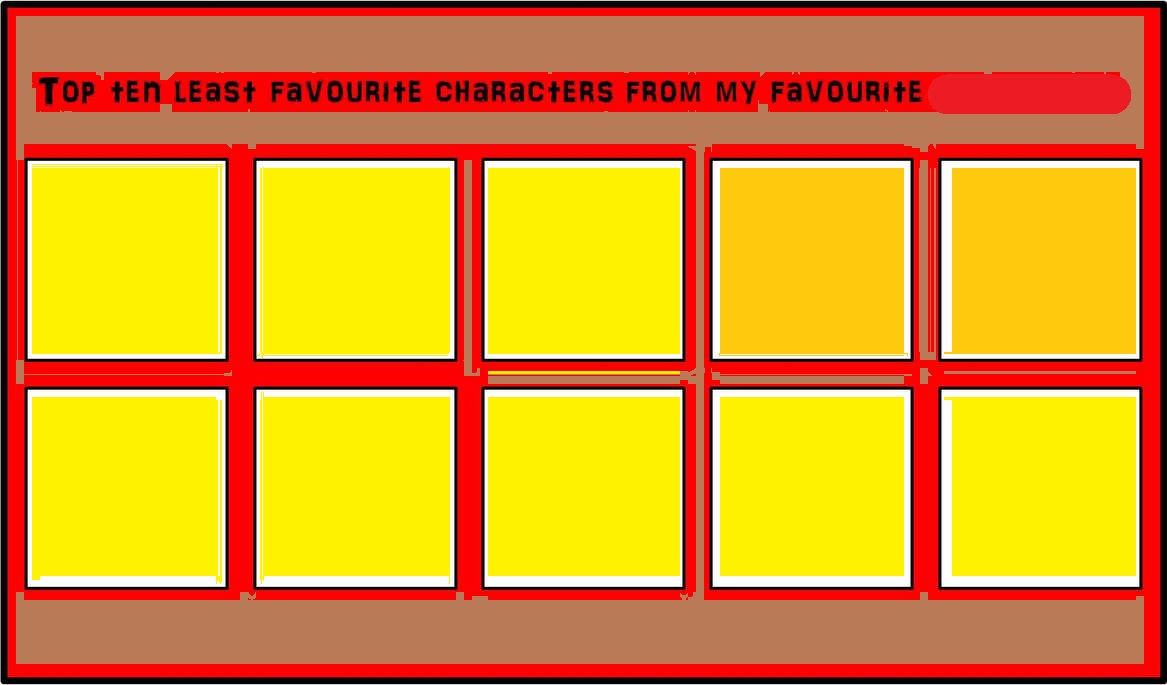 top ten least favorite characters from my favorite blank Blank Meme Template