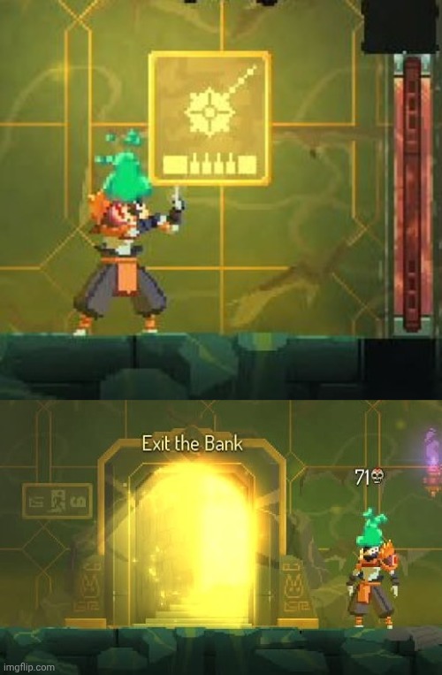 Completed the Bank level for the first time | image tagged in dead cells,gaming,video games,nintendo switch,screenshots | made w/ Imgflip meme maker