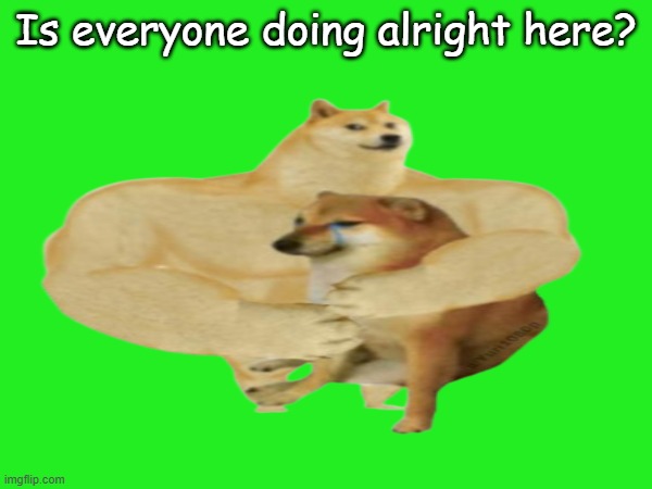 =) | Is everyone doing alright here? | made w/ Imgflip meme maker