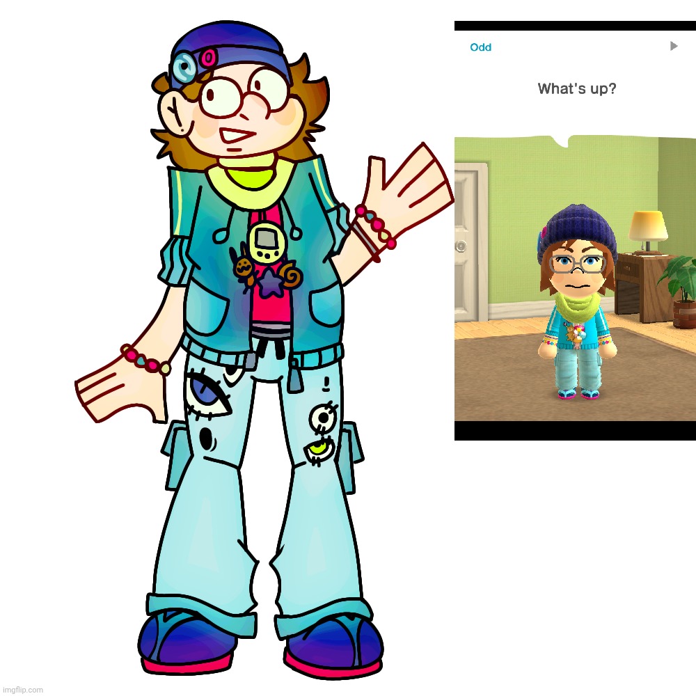 Me wearing my miitomo outfit (made this last night) | made w/ Imgflip meme maker