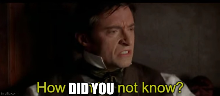 how can he not know? | DID YOU | image tagged in how can he not know | made w/ Imgflip meme maker