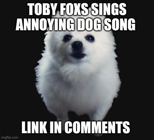 Gabe the dog | TOBY FOXS SINGS ANNOYING DOG SONG; LINK IN COMMENTS | image tagged in gabe the dog | made w/ Imgflip meme maker