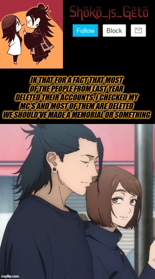 and to us veterans, who keep carrying the tradition | IK THAT FOR A FACT THAT MOST OF THE PEOPLE FROM LAST YEAR DELETED THEIR ACCOUNTS, I CHECKED MY MC'S AND MOST OF THEM ARE DELETED WE SHOULD'VE MADE A MEMORIAL OR SOMETHING | made w/ Imgflip meme maker