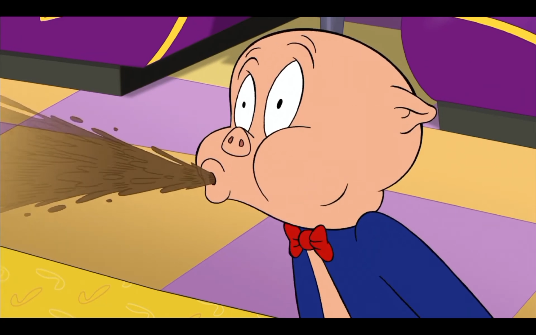 High Quality Porky Pig Spitting Out Coffee Blank Meme Template