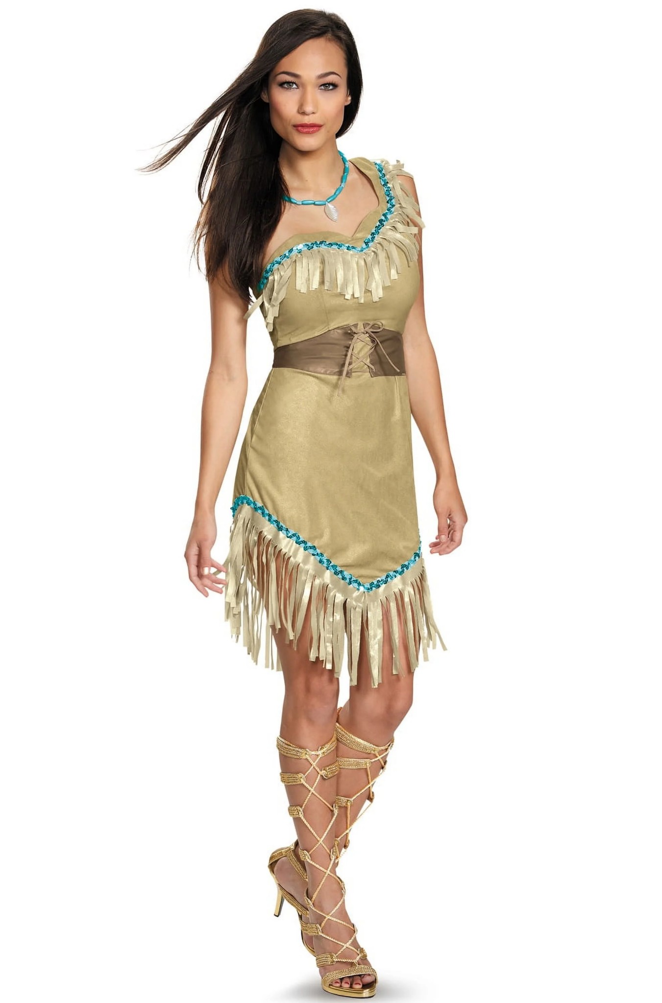 Womens Deluxe Pocahontas Costume Blank Meme Template