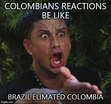 DJ Pauly D | COLOMBIANS REACTIONS BE LIKE  BRAZIL ELIMATED COLOMBIA | image tagged in memes,dj pauly d | made w/ Imgflip meme maker