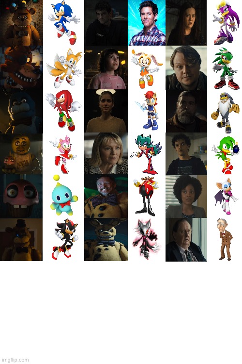 Sonic/Five Nights at Freddy’s (2023) Recast | image tagged in sonic,fnaf,five nights at freddy's,movie,sega,universal studios | made w/ Imgflip meme maker