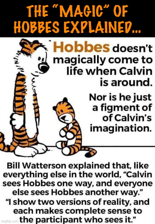 Indeed… | THE “MAGIC” OF HOBBES EXPLAINED… | image tagged in calvin and hobbes,comics,the magic of hobbes,bill watterson | made w/ Imgflip meme maker