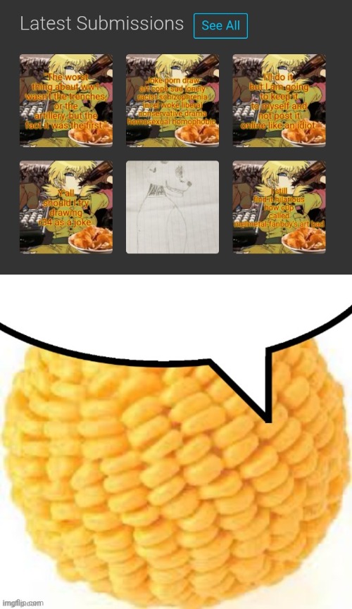 image tagged in cornball speech bubble | made w/ Imgflip meme maker