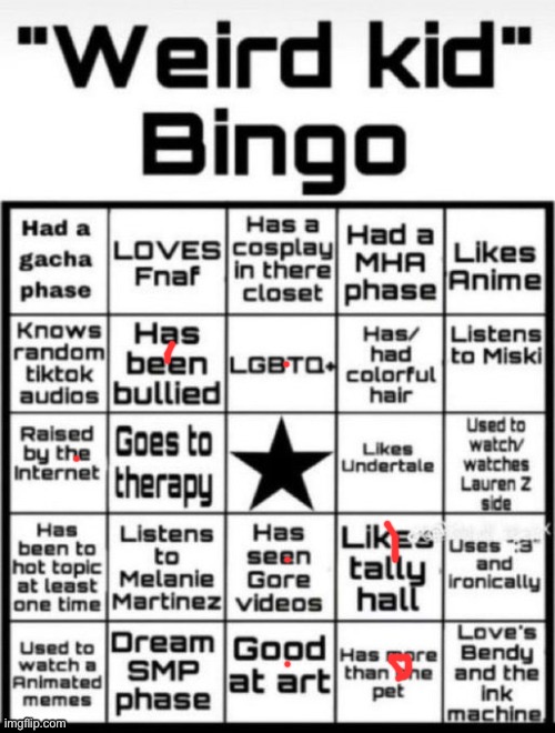 zirconium pants | image tagged in weird kid bingo | made w/ Imgflip meme maker