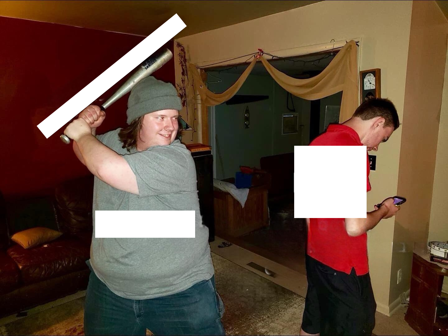 High Quality bat to skinny guy Blank Meme Template