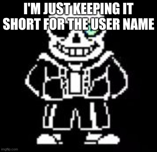 (In response to Keeper, I think -Red) | I'M JUST KEEPING IT SHORT FOR THE USER NAME | image tagged in sans bad time | made w/ Imgflip meme maker
