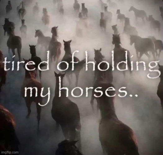 I’m dropping my horses. | made w/ Imgflip meme maker