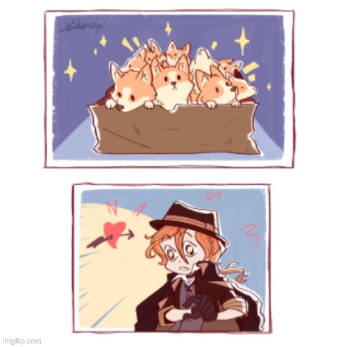 chu with puppy's I cantttt | image tagged in bsd | made w/ Imgflip meme maker