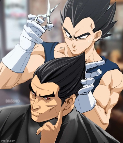 Vegeta barber | image tagged in vegeta barber | made w/ Imgflip meme maker