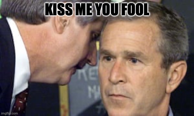 Kiss me you fool | KISS ME YOU FOOL | image tagged in george bush 9/11 | made w/ Imgflip meme maker