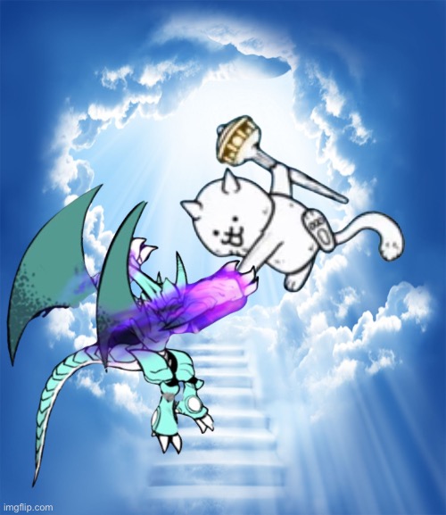 Battle cats humor 101 | image tagged in heaven | made w/ Imgflip meme maker