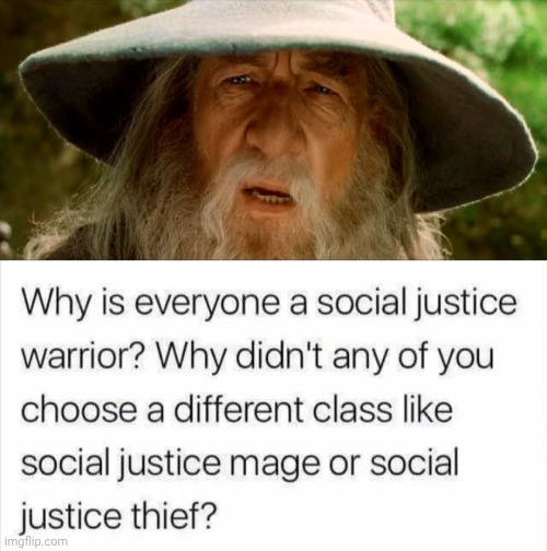 image tagged in gandolf,lord of the rings,social justice warrior | made w/ Imgflip meme maker