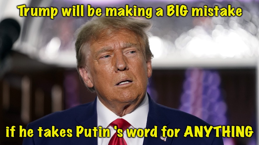 The world's biggest liar thinks Putin will tell him the truth | Trump will be making a BIG mistake; if he takes Putin 's word for ANYTHING | image tagged in stupid trump | made w/ Imgflip meme maker