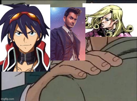 D4C just got countered. | image tagged in hand on shoulder guy,doctor who,jojo's bizarre adventure | made w/ Imgflip meme maker