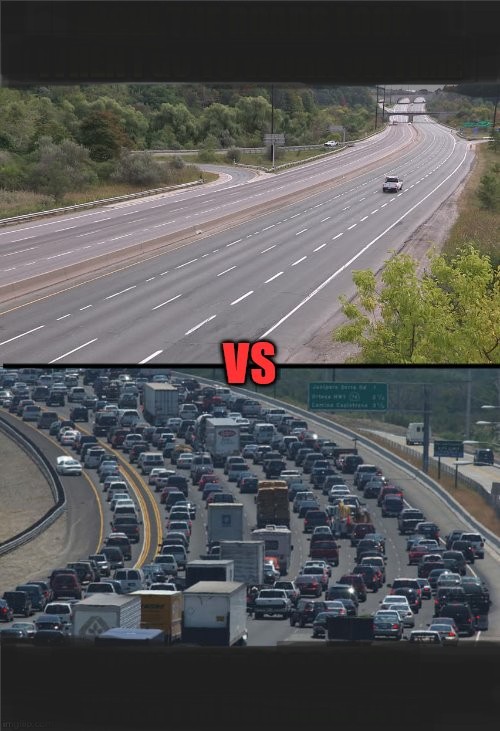 traffic vs none Blank Meme Template