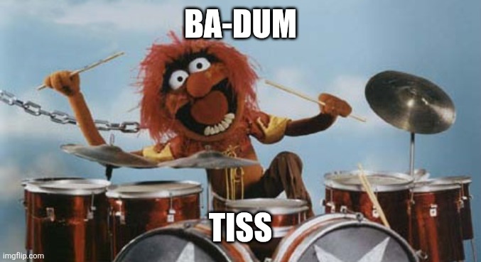 Animal on Drums | BA-DUM TISS | image tagged in animal on drums | made w/ Imgflip meme maker