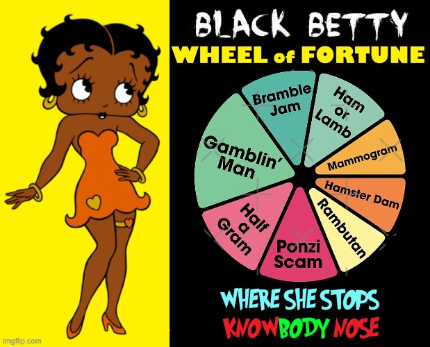 To help decipher the words to "Black Betty" | image tagged in vince vance,memes,black,betty boop,cartoons,wheel of fortune | made w/ Imgflip meme maker