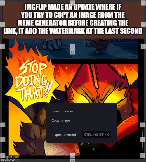guess i have to screenshot images now, which is what i was trying to avoid so i don't take up storage :( | made w/ Imgflip meme maker