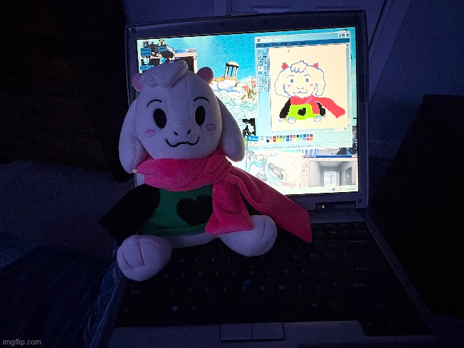 shitty drawing of ralsei on my windows xp laptop | made w/ Imgflip meme maker