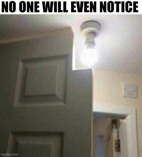 No One Will Even Notice | NO ONE WILL EVEN NOTICE | image tagged in chrisjoines1 | made w/ Imgflip meme maker