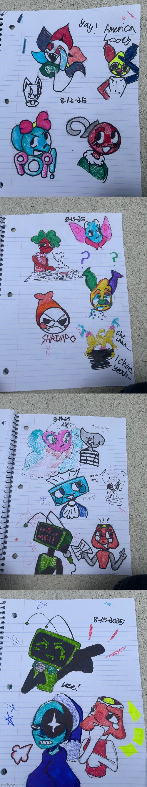 All my dw drawings from this week! | image tagged in wawa | made w/ Imgflip meme maker