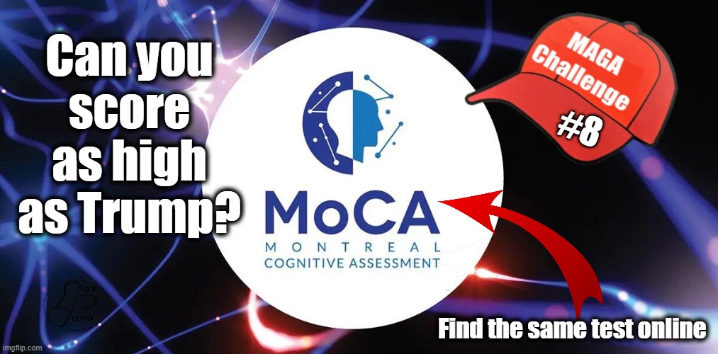 MAGA Challenge #8 - take the test | Can you
score
as high
as Trump? #8; Find the same test online | image tagged in trump,iq,deplorable,trump is a moron,maga | made w/ Imgflip meme maker
