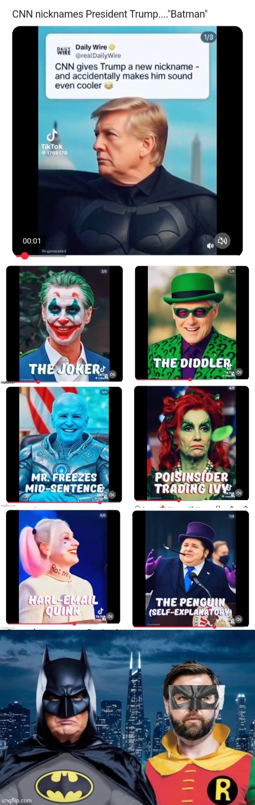 Trump isn't Orange Man he's BATMAN | image tagged in batman,trump,gavin,pelosi,clinton,biden | made w/ Imgflip meme maker