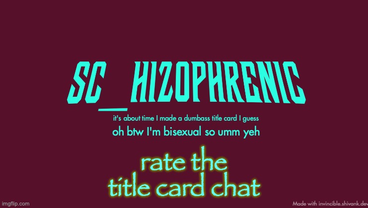 SC title card | rate the title card chat | image tagged in sc title card | made w/ Imgflip meme maker